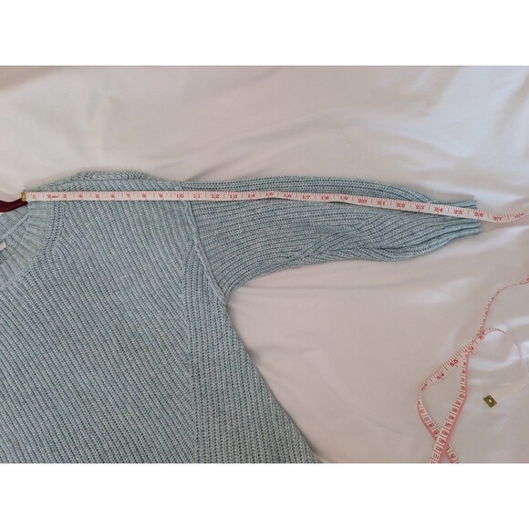 American Eagle Light Blue Crewneck Raglan Sleeve Knit Sweater Women's Size XS - Picture 10 of 11